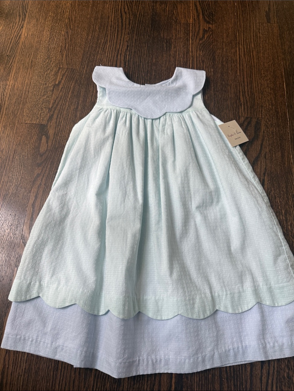 Scalloped Collar Mint Layered Girls Formal Dress NWT